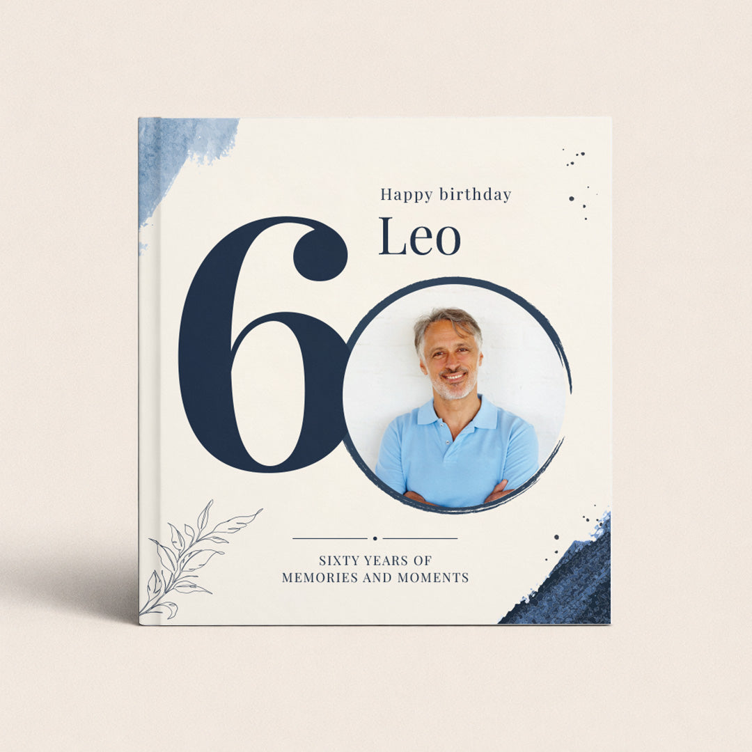 Фото книга за 60 години юбилей - синьо