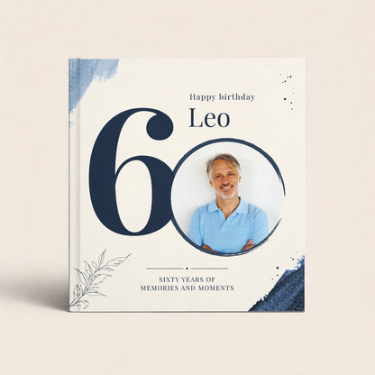 Фото книга за 60 години юбилей - синьо